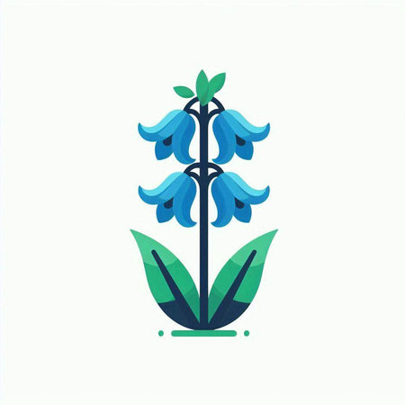 Blue hyacinth flower vector icon. Spring and summer symbol.のイラスト素材