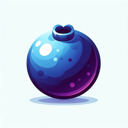 Blue christmas ball isolated on a white background. Vector illustration.のイラスト素材
