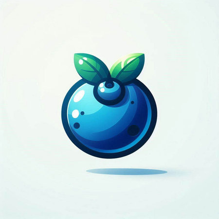 Blueberry icon. Vector illustration of blueberry on white background.のイラスト素材