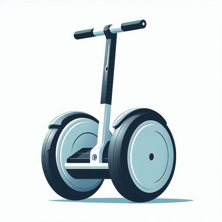 Electric kick scooter isolated on white background. 3d rendering.のイラスト素材