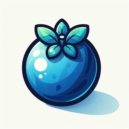 Illustration of a blue christmas ball with a bow on a white backgroundのイラスト素材