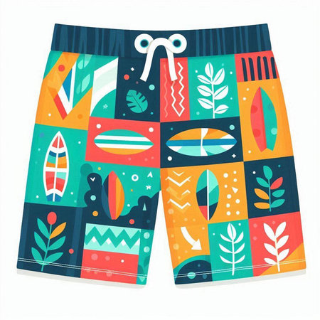 Summer shorts. Vector illustration in flat style isolated on white background.