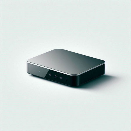 External hard drive isolated on a white background. 3d render.