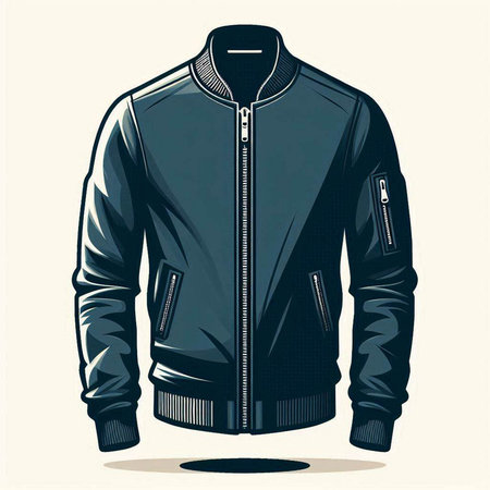 Men's leather jacket isolated on a white background. Vector illustration.のイラスト素材