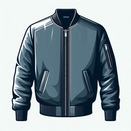 Men's leather jacket isolated on a white background. Vector illustration.のイラスト素材