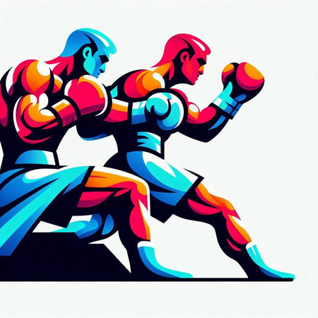 Boxing man, vector illustration. Sport and martial arts theme.のイラスト素材