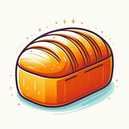 Illustration of a loaf of bread. Vector illustration of bread.のイラスト素材
