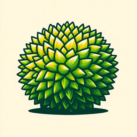 vector illustration of a green durian on a light background. isolated objectのイラスト素材