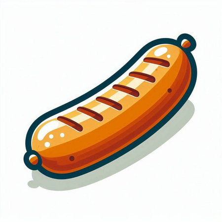 Sausage on a white background. Vector illustration. Eps 10のイラスト素材