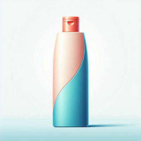 Blank cosmetic bottle on white background. 3D illustration. Mock up.のイラスト素材