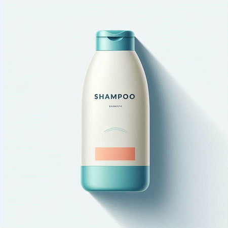 Shampoo bottle mockup isolated on white background. 3d illustrationのイラスト素材