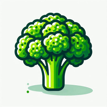 Broccoli vector illustration. Isolated broccoli on white background. Vegetable icon.のイラスト素材
