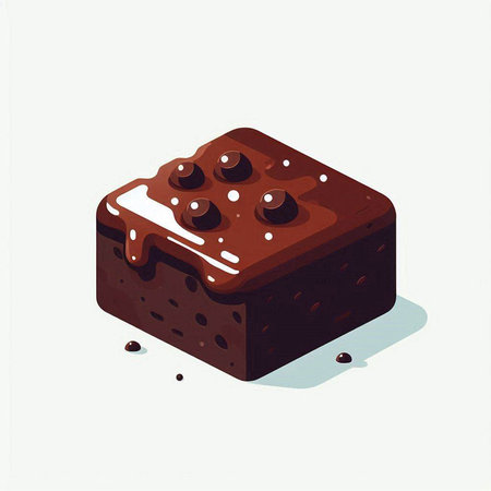 Chocolate cake. Vector illustration. Isolated on white background.のイラスト素材