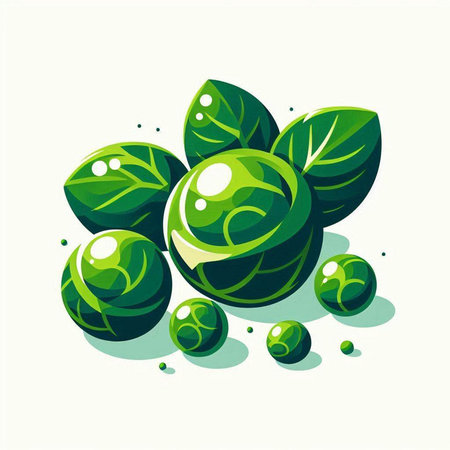 Brussels sprouts vector illustration. Isolated on white background.のイラスト素材