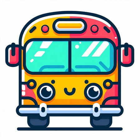 School bus vector illustration in flat style. Back to school concept.のイラスト素材