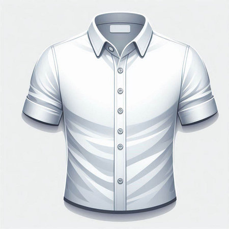 White polo shirt isolated on a white background. Vector illustration.のイラスト素材
