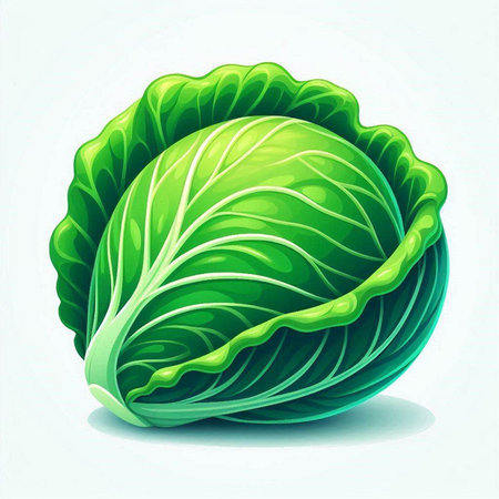 Cabbage on a white background. Vector illustration for your design.のイラスト素材