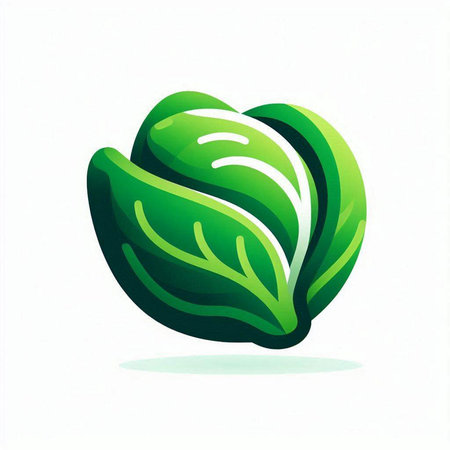 Cabbage icon. Vector illustration of a fresh green cabbage on a white background.のイラスト素材