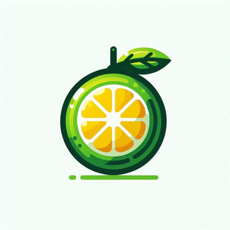 Lime logo design template. Vector illustration of fresh citrus fruit icon.