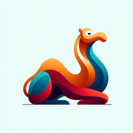 Illustration of a snake in the form of a stylized snakeのイラスト素材