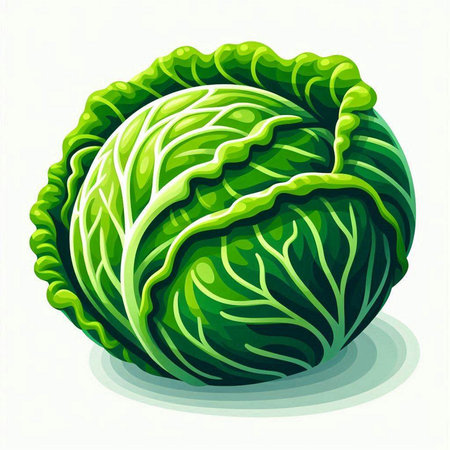 Cabbage isolated on white background. Vector illustration. Eps 10.のイラスト素材