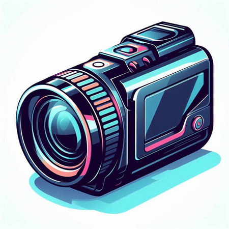 Vector illustration of a digital camera on a white background. Eps 10のイラスト素材