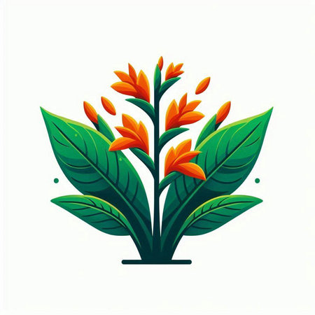 Canna flower vector icon isolated on white background. Vector illustration.のイラスト素材