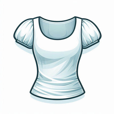 Illustration of a white t-shirt on a white background.のイラスト素材