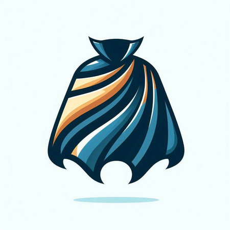 Coffee beanie icon in blue and orange colors isolated on white backgroundのイラスト素材