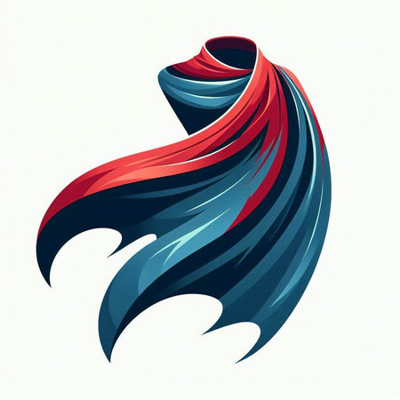 abstract vector background with red and blue ribbons. Illustrationのイラスト素材