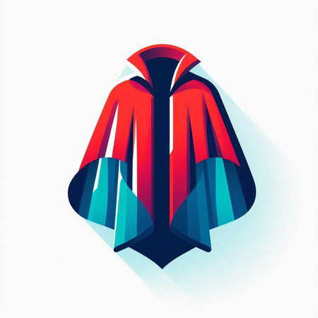 Red and blue coat isolated on a white background. Vector illustration.のイラスト素材