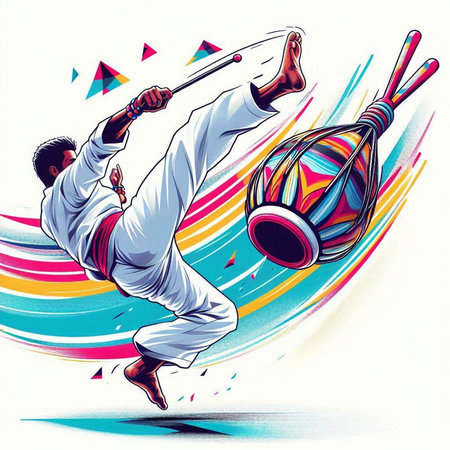 Karate karate man in action. Martial arts. Vector illustration.のイラスト素材