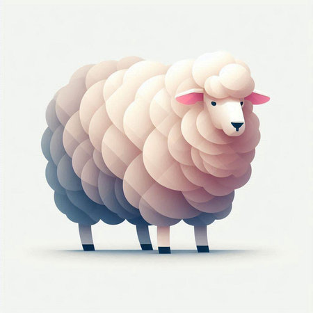 Sheep, vector illustration, eps 10, no transparency, no gradientsのイラスト素材