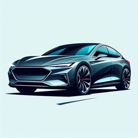 Vector illustration of a sports car. Side view. Car design.