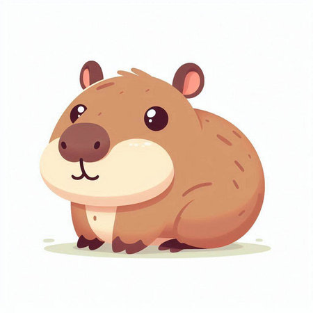 Cute cartoon hamster. Vector illustration isolated on white background.のイラスト素材