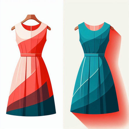 Women's dresses on a white background. Vector illustration. EPS 10のイラスト素材