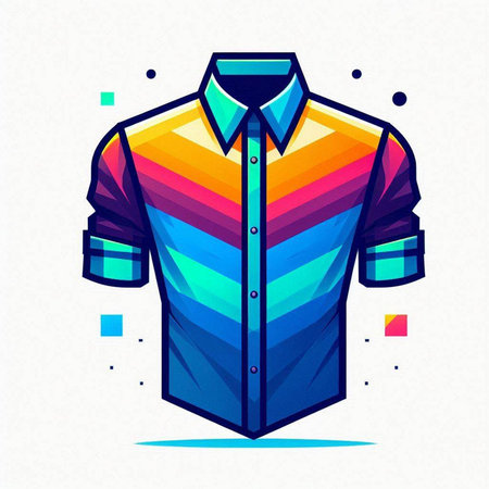 Colorful shirt on a white background. Vector illustration. Eps 10のイラスト素材