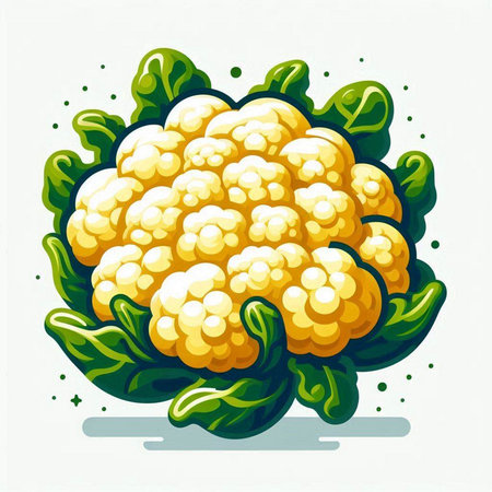 Cauliflower. Cauliflower on a white background. Vector illustrationのイラスト素材