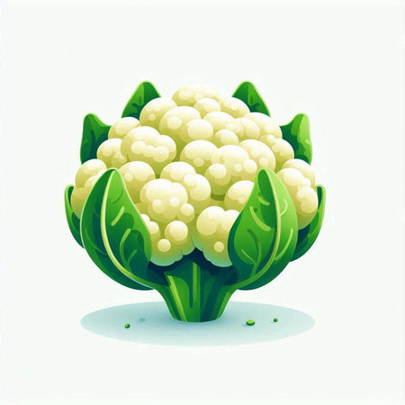 Cauliflower vector illustration. Cauliflower isolated on white background.のイラスト素材