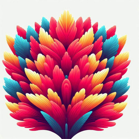 abstract background with colorful flowers in the form of a heart.のイラスト素材