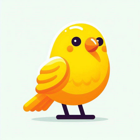 Cute yellow chicken isolated on a white background. Vector illustration.のイラスト素材