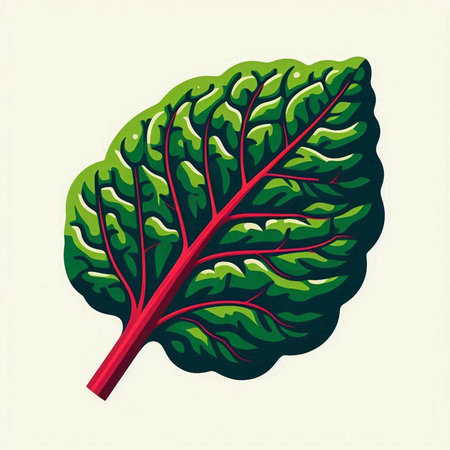 Leaf of chard on a white background. Vector illustration.のイラスト素材