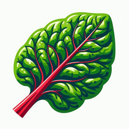 Beetroot leaf isolated on white background. Vector Illustration.のイラスト素材