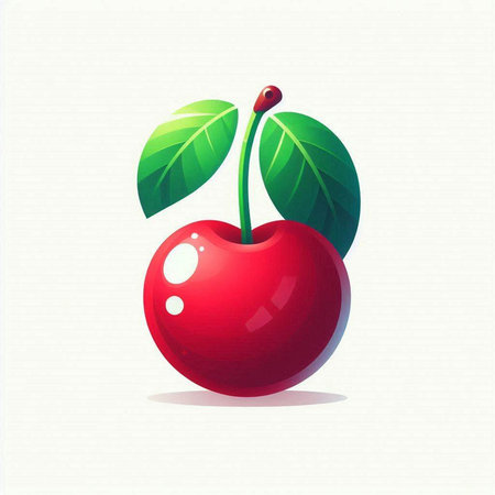 Cherry fruit vector illustration isolated on white background. Realistic cherry icon.のイラスト素材