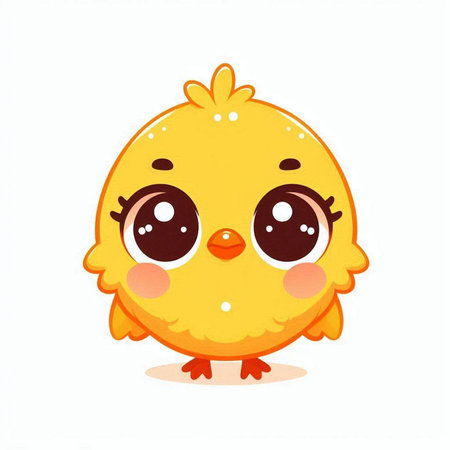 Cute little chicken. Vector illustration isolated on a white background.のイラスト素材