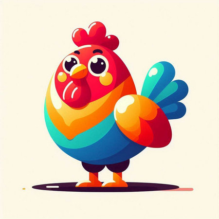 Cute cartoon rooster. Vector illustration of a rooster.のイラスト素材