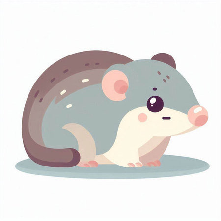 Cute cartoon rat. Vector illustration isolated on a white background.のイラスト素材