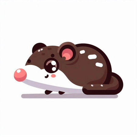 Cute cartoon rat. Vector illustration isolated on a white background.のイラスト素材