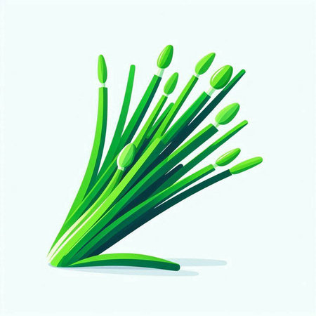 Green onion on a white background. Vector illustration. Eps 10.のイラスト素材