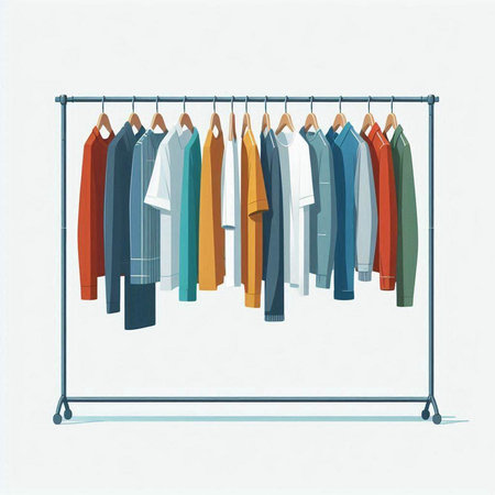 Clothes hanger. Clothes on a hanger. Vector illustration.のイラスト素材